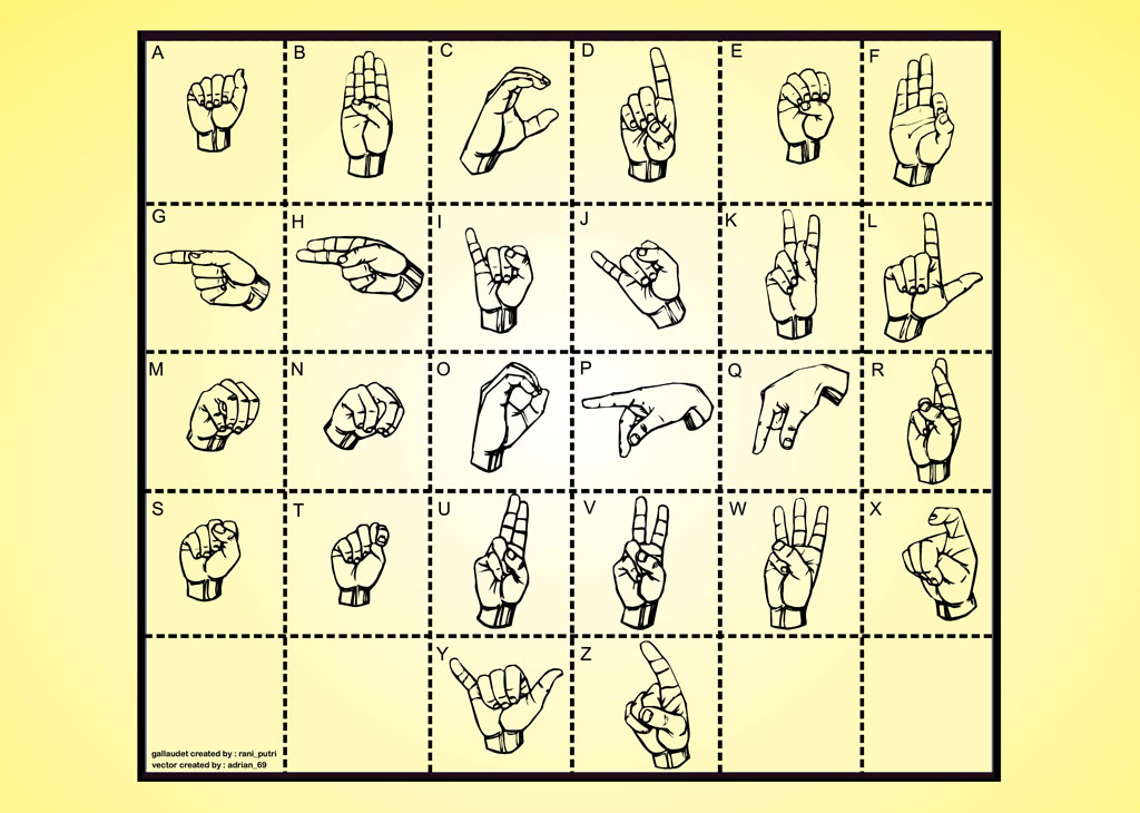1024x730 Sign Language Vector Vector Art Amp Graphics
