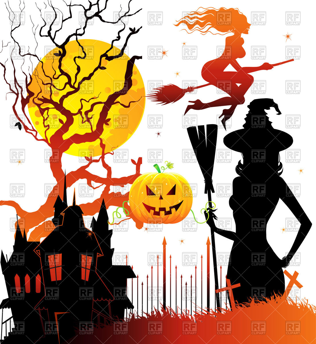1101x1200 Halloween Symbols Silhouettes