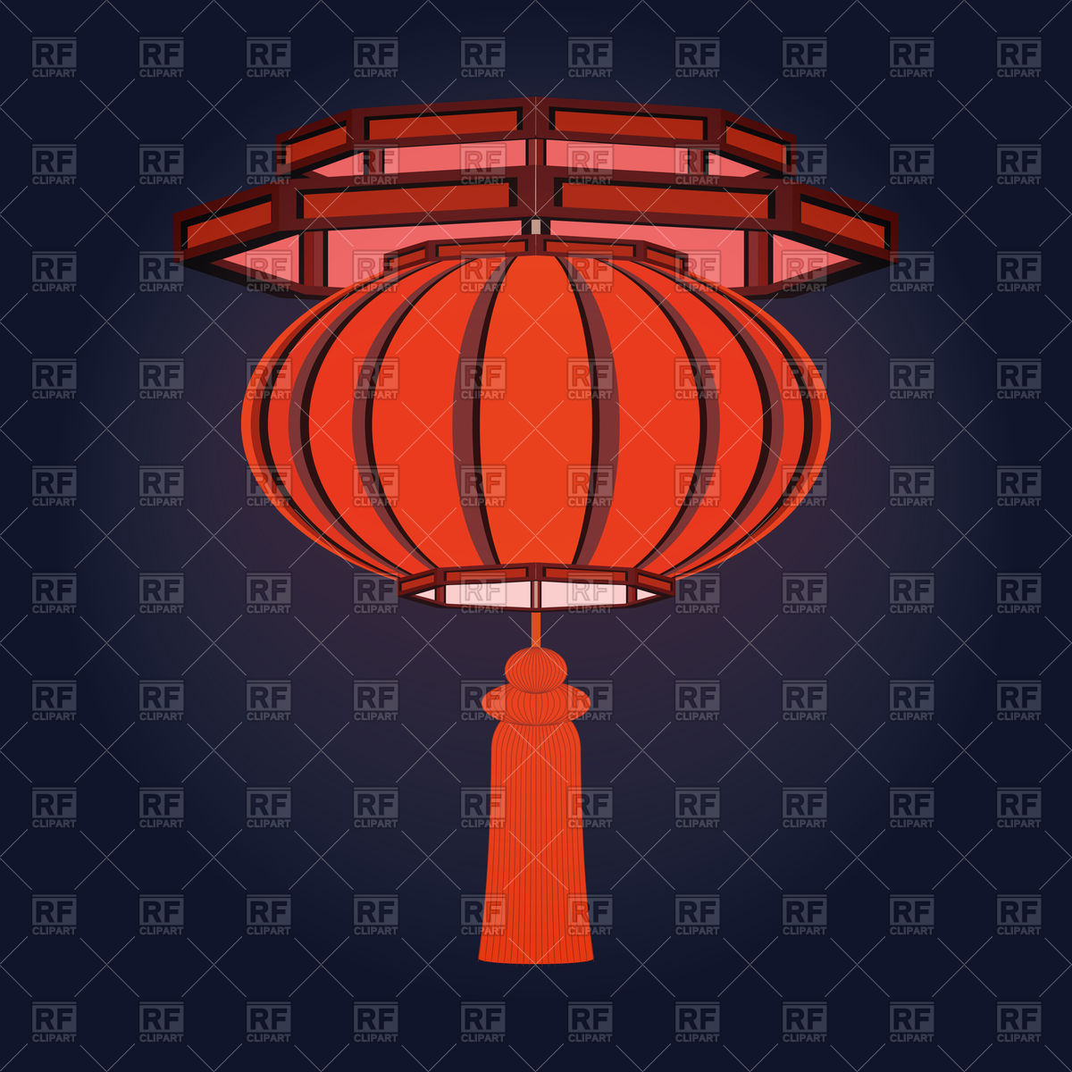 1200x1200 Red Chinese Traditional Paper Lantern Vector Image Vector