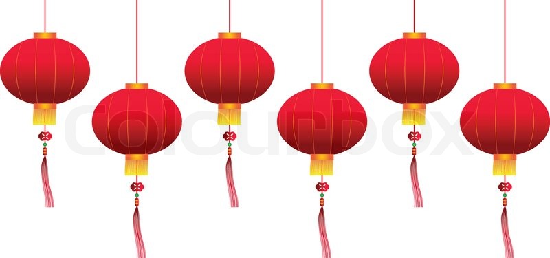 800x375 Vector Chinese Hanging Lanterns Stock Vector Colourbox