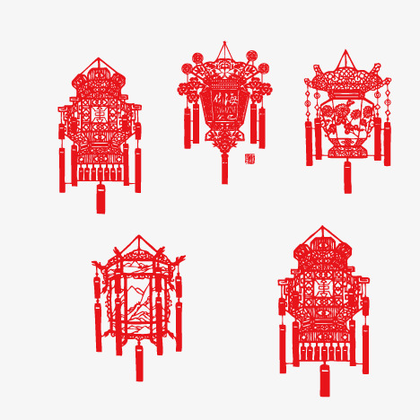 468x468 Paper Cut Lanterns Vector, Lantern, Chinese Style, Joyous Png And