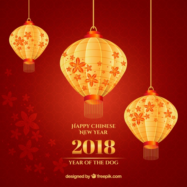 626x626 Chinese New Year Background With Shiny Lanterns Vector Free Download