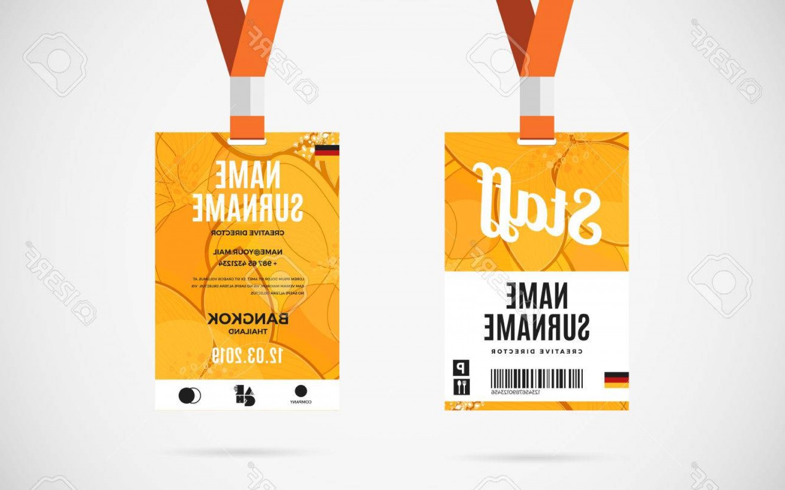 1560x974 Photostock Vector Event Staff Id Card Set With Lanyard Vector