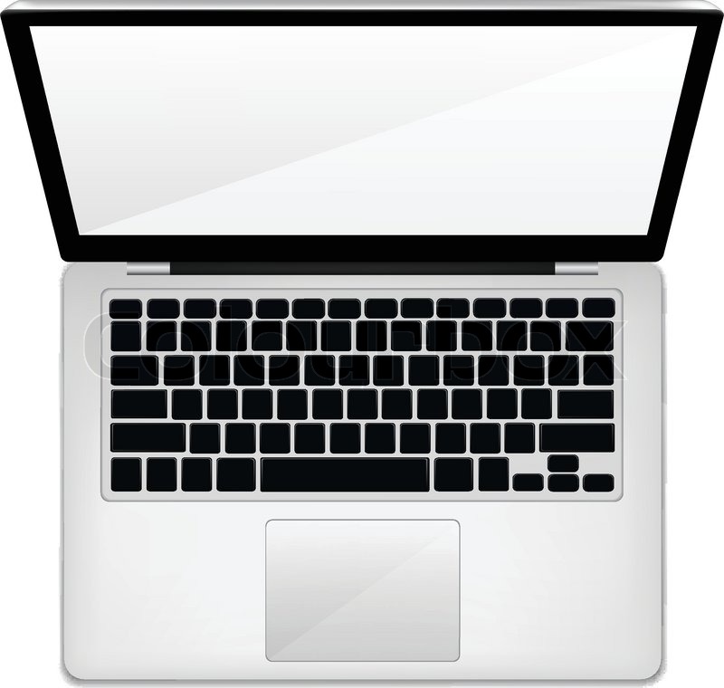 800x760 Vector Realistic Laptop Top View Stock Vector Colourbox