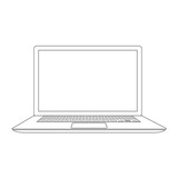 160x160 Hand Drawn Outlined Laptop Vector Illustration Stock Image And