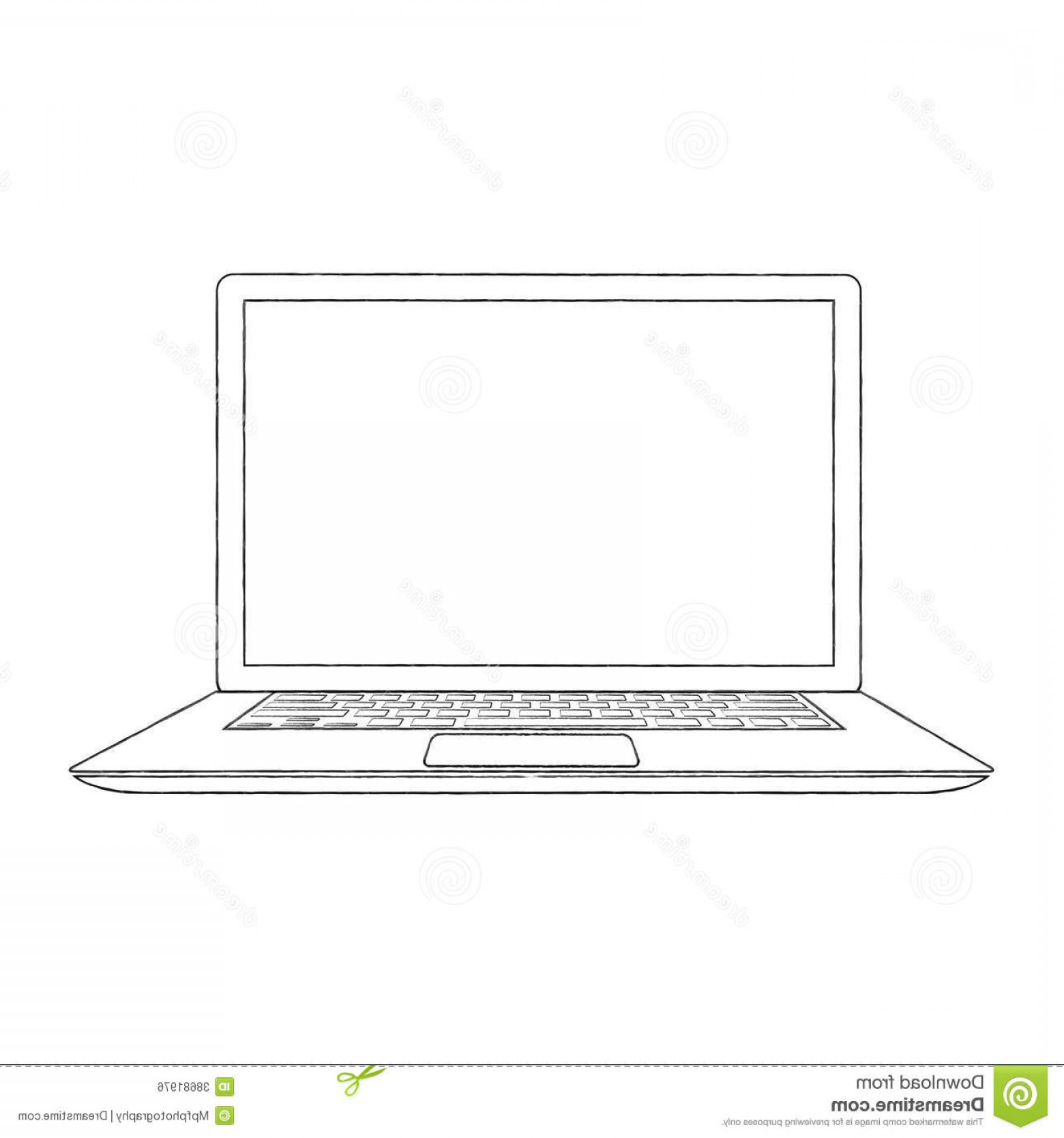 1560x1668 Royalty Free Stock Image Hand Drawn Outlined Laptop Vector