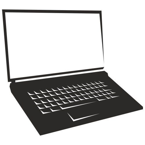 500x500 Free Vectors Blank Screen Notebook Laptop Silhouette Free Vector