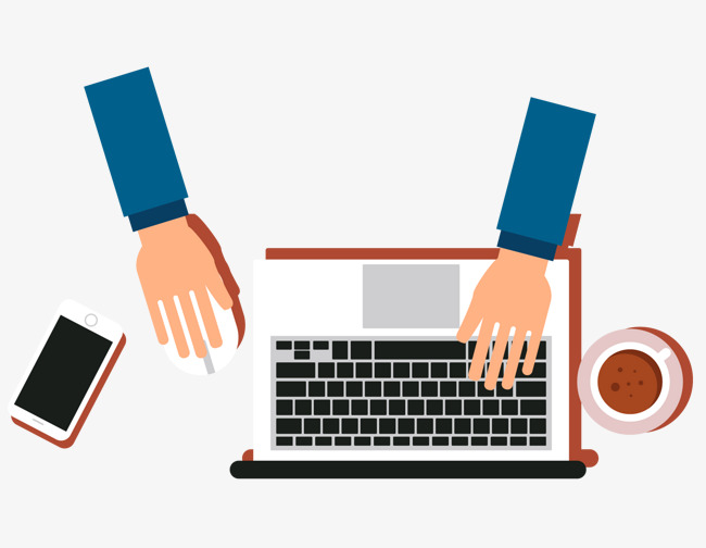 650x504 Vector Office Hand Operation Laptop, Office Vector, Hand Vector