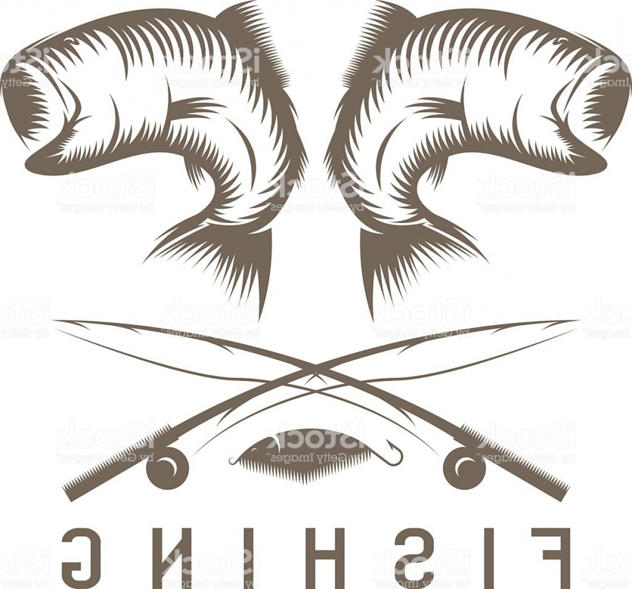 1228x1144 Vintage Fishing Vector Design Template With Largemouth Bass Gm