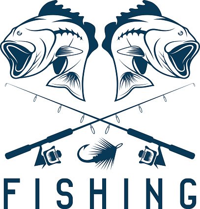 407x425 Vintage Fishing Vector Design Template With Largemouth Bass Stock