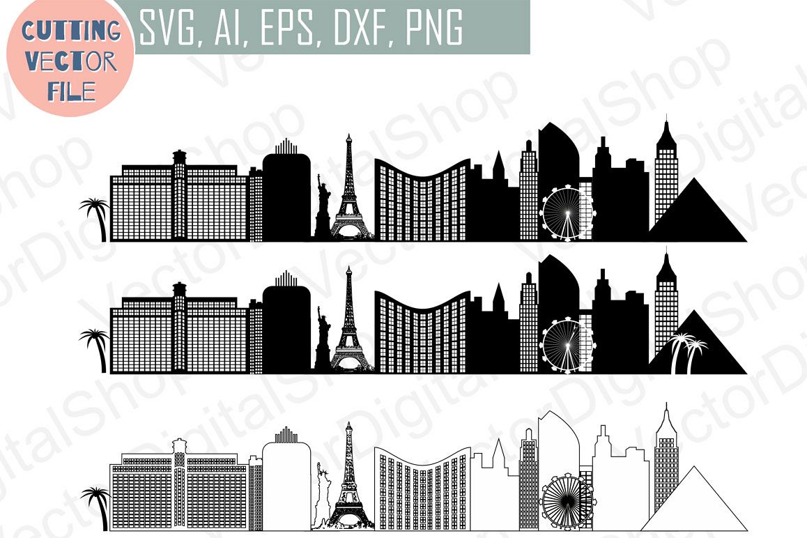 1158x772 Las Vegas Vector, Nevada Skyline Usa City, Svg, Jpg, Png, Dwg, Cdr
