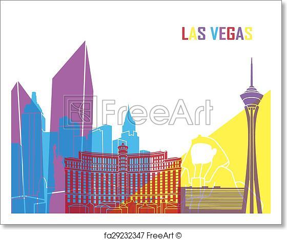 560x470 Free Art Print Of Las Vegas Skyline Pop. Las Vegas Skyline Pop In