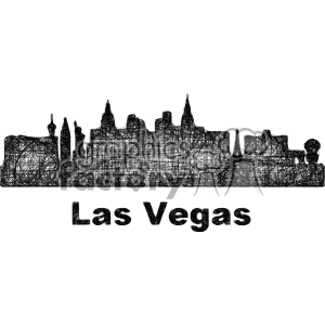 300x300 Royalty Free Black And White City Skyline Vector Clipart Usa Las