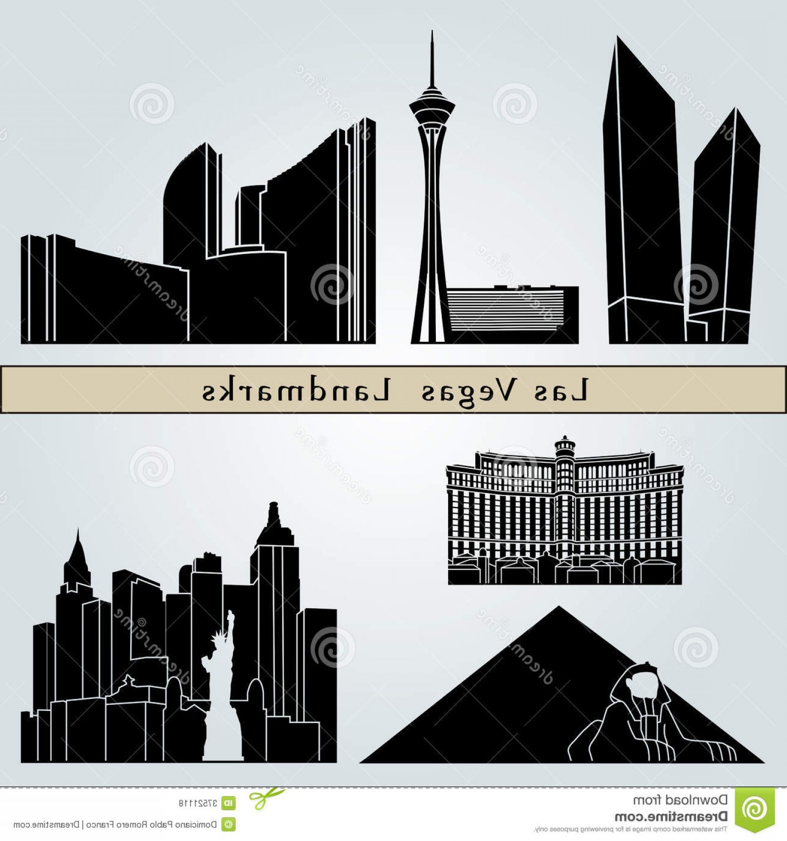 1560x1668 Stock Illustration Las Vegas Skyline Vector Illustration Linear
