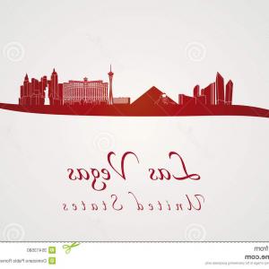 300x300 Stock Photo Las Vegas Skyline Red Gray Background Editable Vector