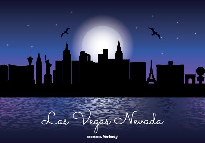 700x490 Las Vegas Night Skyline Illustration