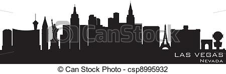 450x148 Las Vegas, Nevada Skyline. Detailed Vector Silhouette.