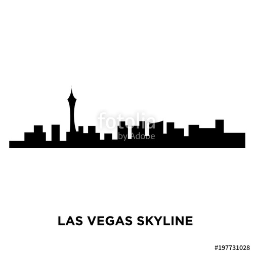 500x500 Las Vegas Skyline Silhouette On White Background, Vector