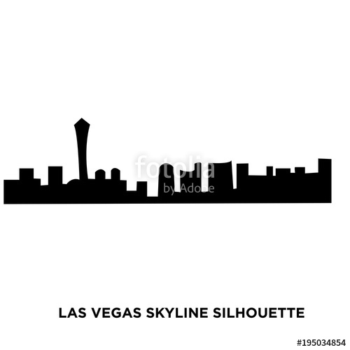 500x500 Las Vegas Skyline Silhouette On White Background Stock Image And