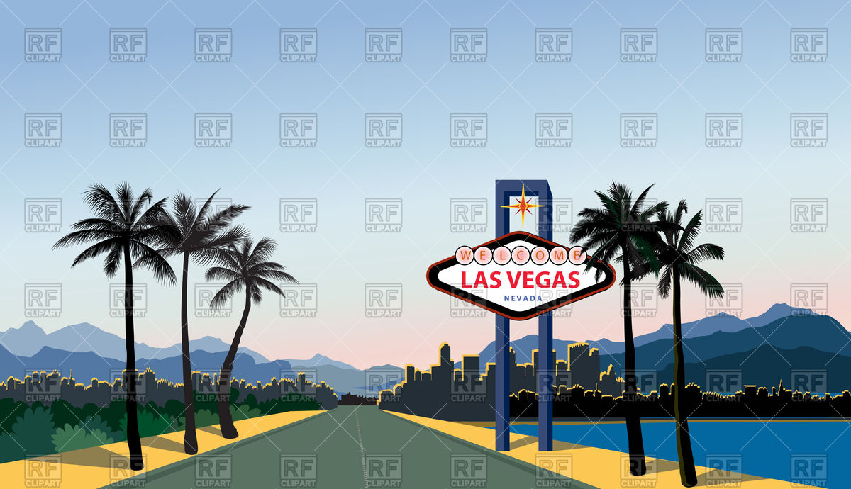 1200x690 Las Vegas City Skyline. Travel Usa Background. Vector Image