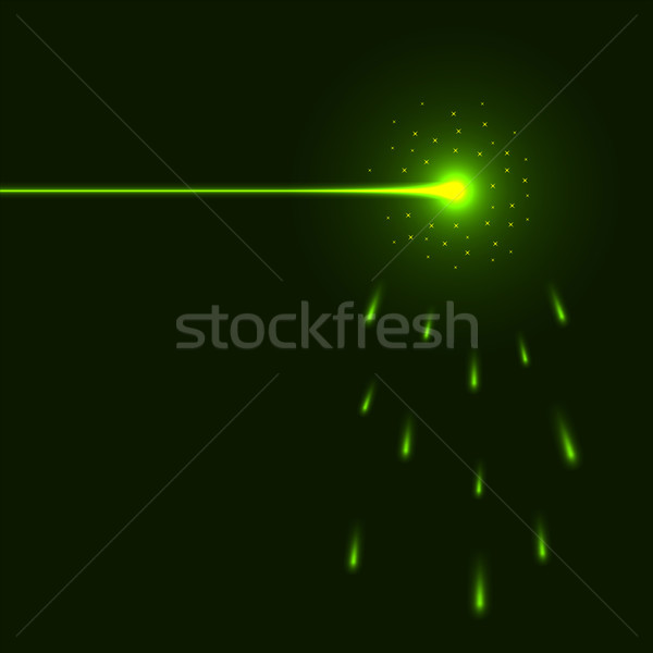 600x600 Green Laser Beam Background With Copy Space. Vector Illustration