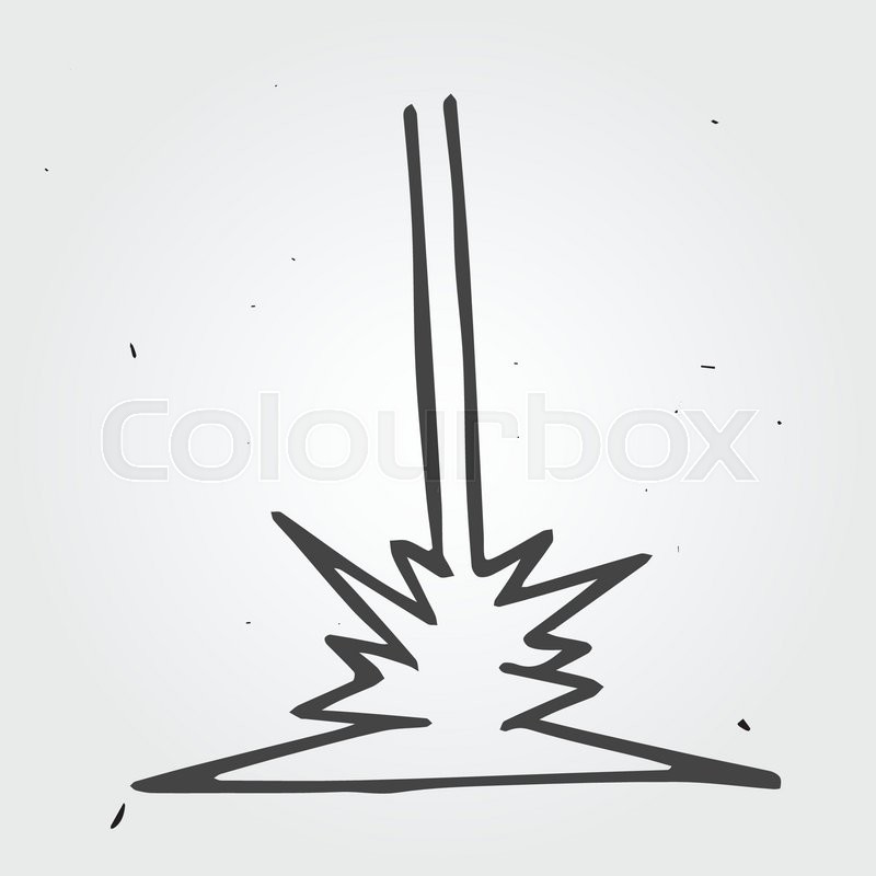 800x800 Hand Drawn Laser Beam, Doodle Vector Element Stock Vector