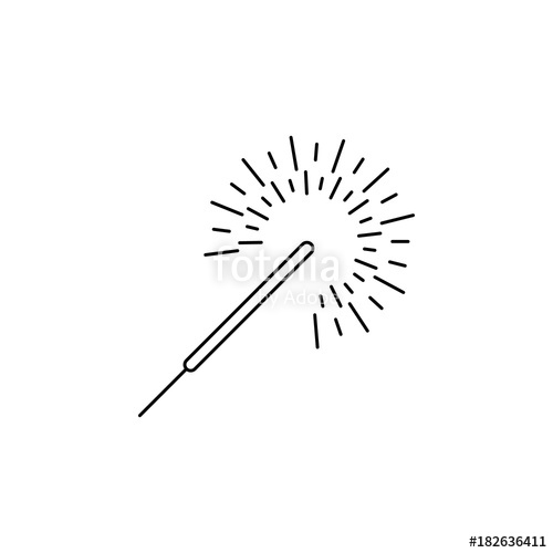 500x500 Laser Beam Icon, Sparkler Line Icon Stock Image And Royalty Free