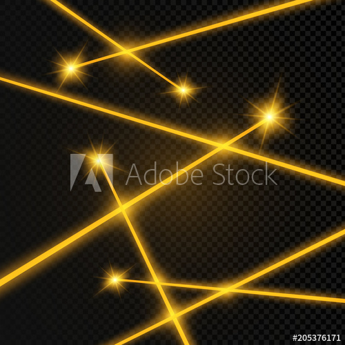 500x500 Abstract Gold Laser Beam. Transparent Isolated On Black Background
