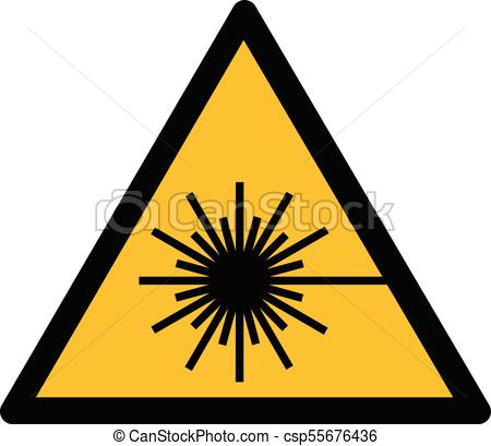 450x409 Laser Beam Sign. Yellow Warning Sign