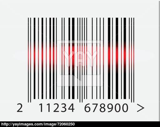 512x406 Barcode Icon With Red Laser Beam Vector
