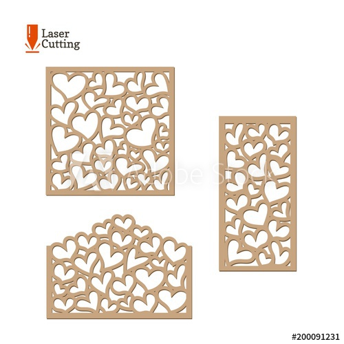500x500 Laser Cut Panels Set. Vector Collections Frame Templates With