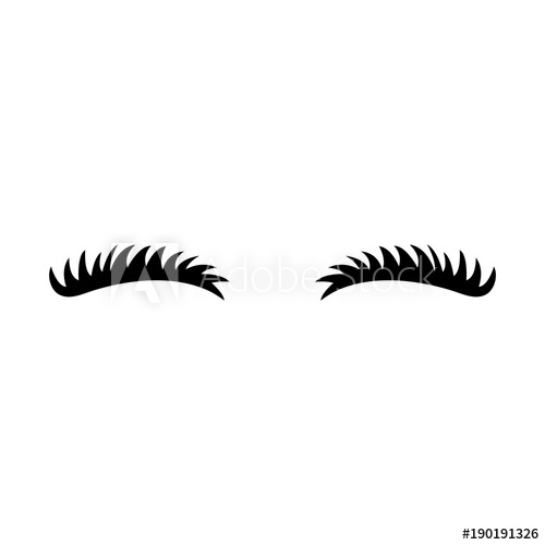 500x500 Eyelashes Icon. Close Eyes. Cute Lashes. Vector Eyebrows
