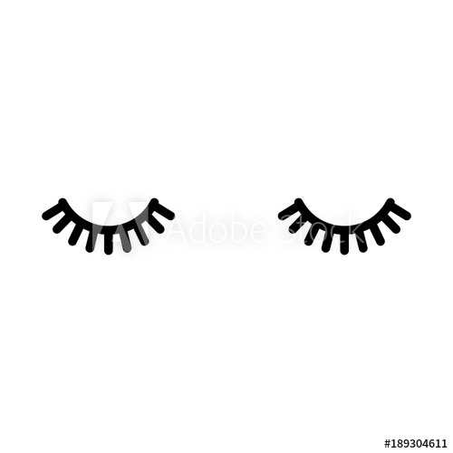 500x500 Eyelashes. Close Eyes. Cute Lashes. Vector Illustration