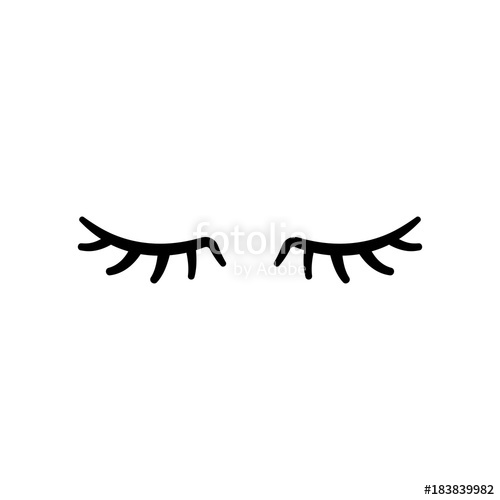 500x500 Vector Eyelashes. Closed Eyes. Vector Icon. Stock Image And