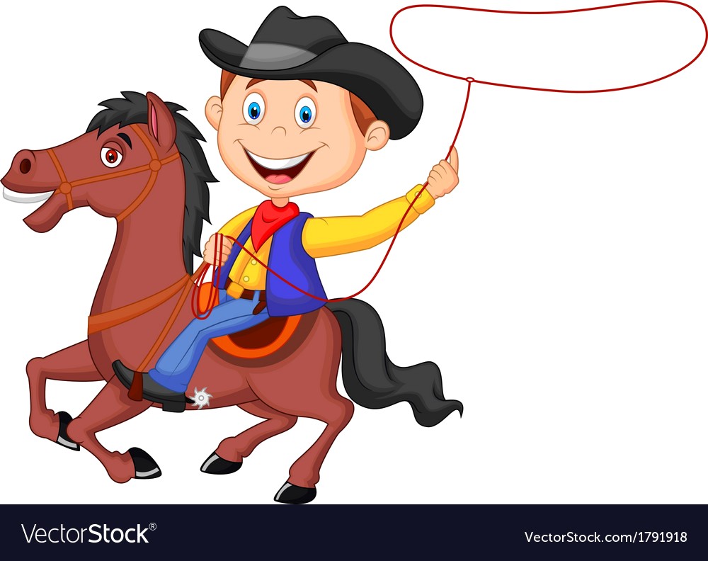 1000x792 Cartoon Cowboy Rider On The Horse Throwing Lasso Vector 1791918 16