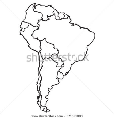 450x470 Latin America Vector Map Cartoon Map South America Stock Vector