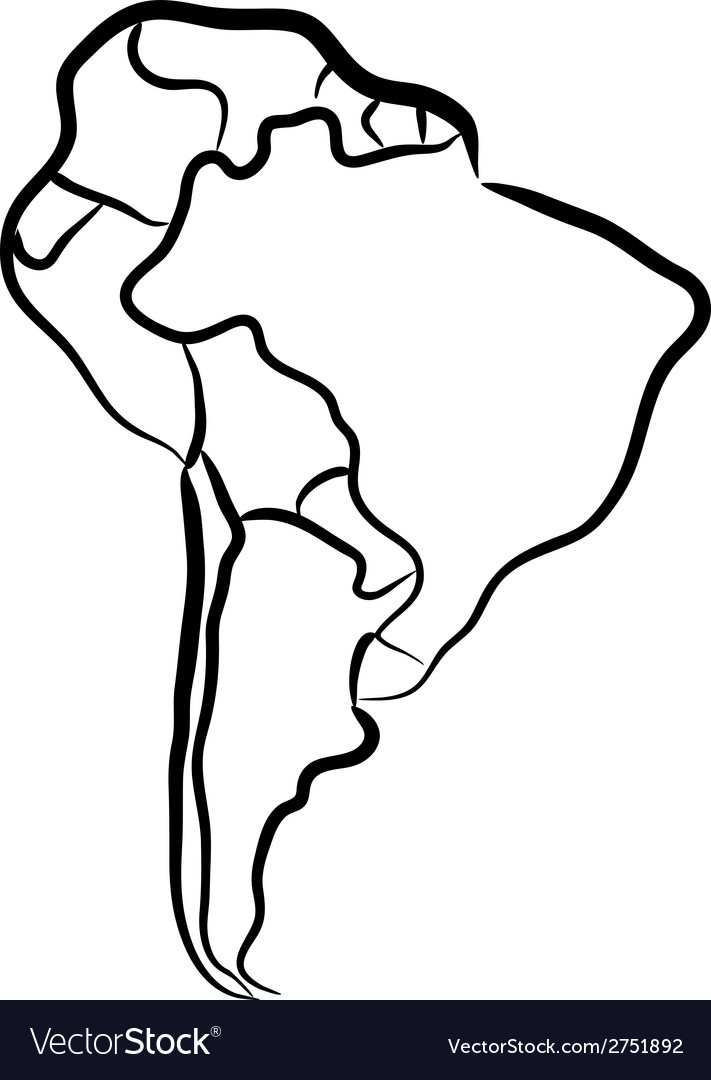 711x1080 Latin America Vector Map South America Sketch Royalty Free Vector
