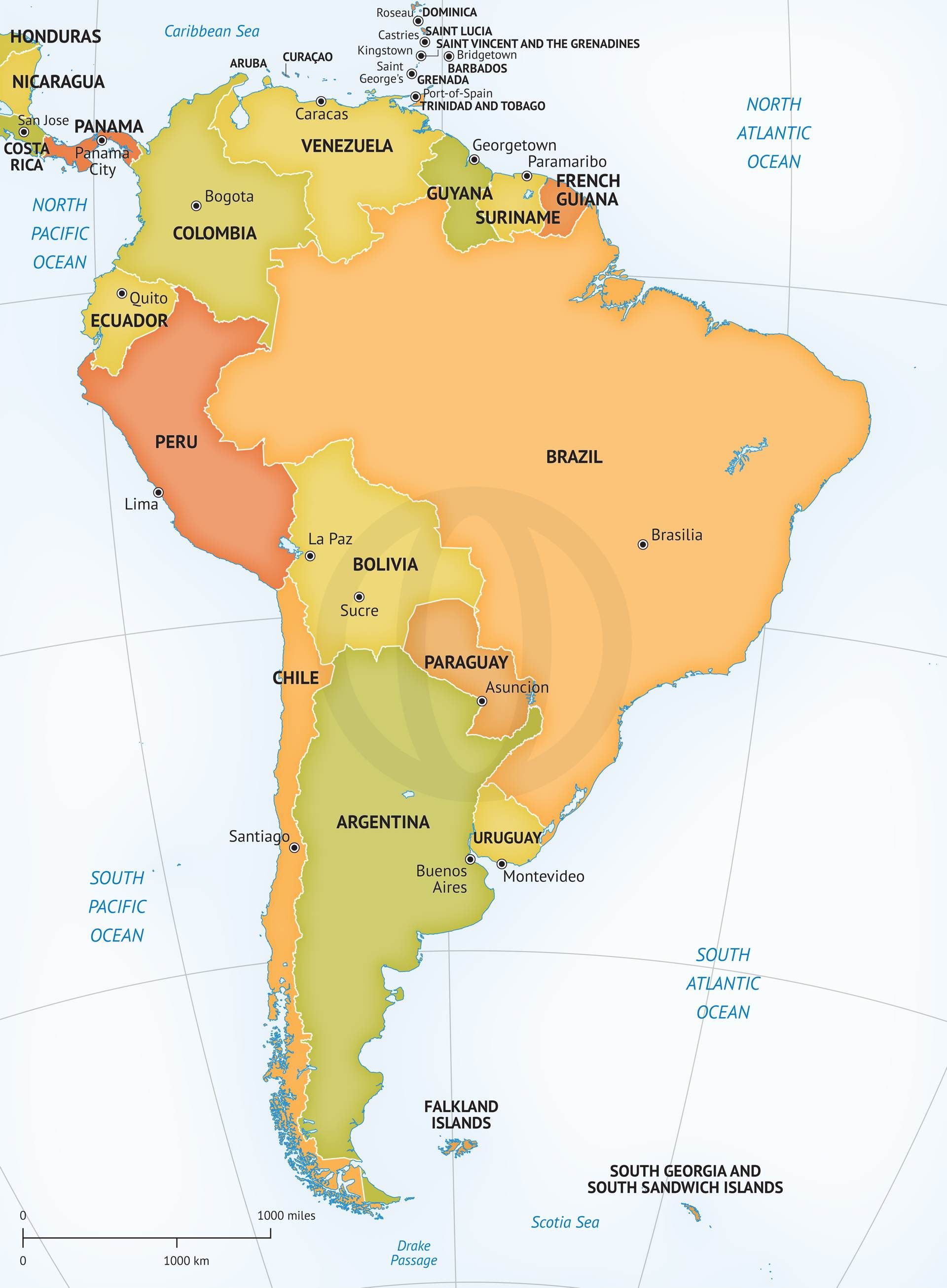 1920x2611 Vector Map Of South America Political Latin America