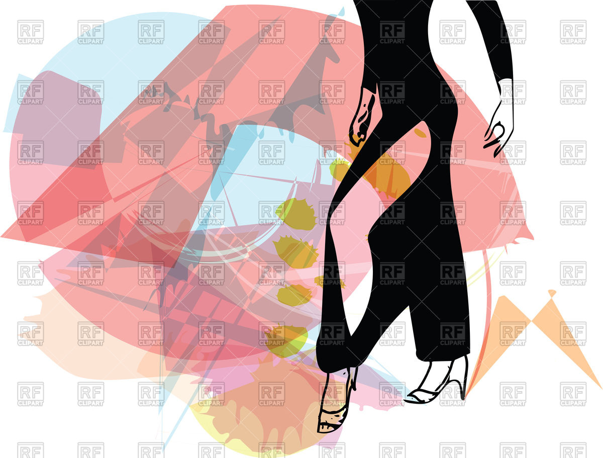 1200x911 Latin Dancer Woman Legs On Abstract Background Vector Image