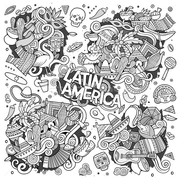 600x600 Sketchy Vector Hand Drawn Doodle Latin American Doodle Designs