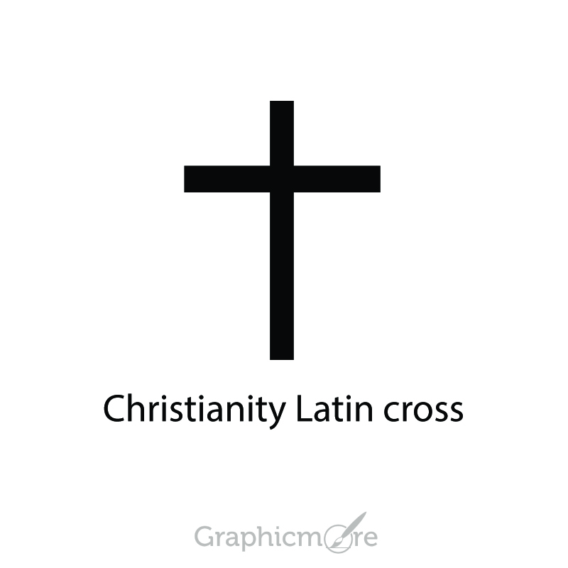 800x800 Christianity Latin Cross Symbol Design Free Vector File Download