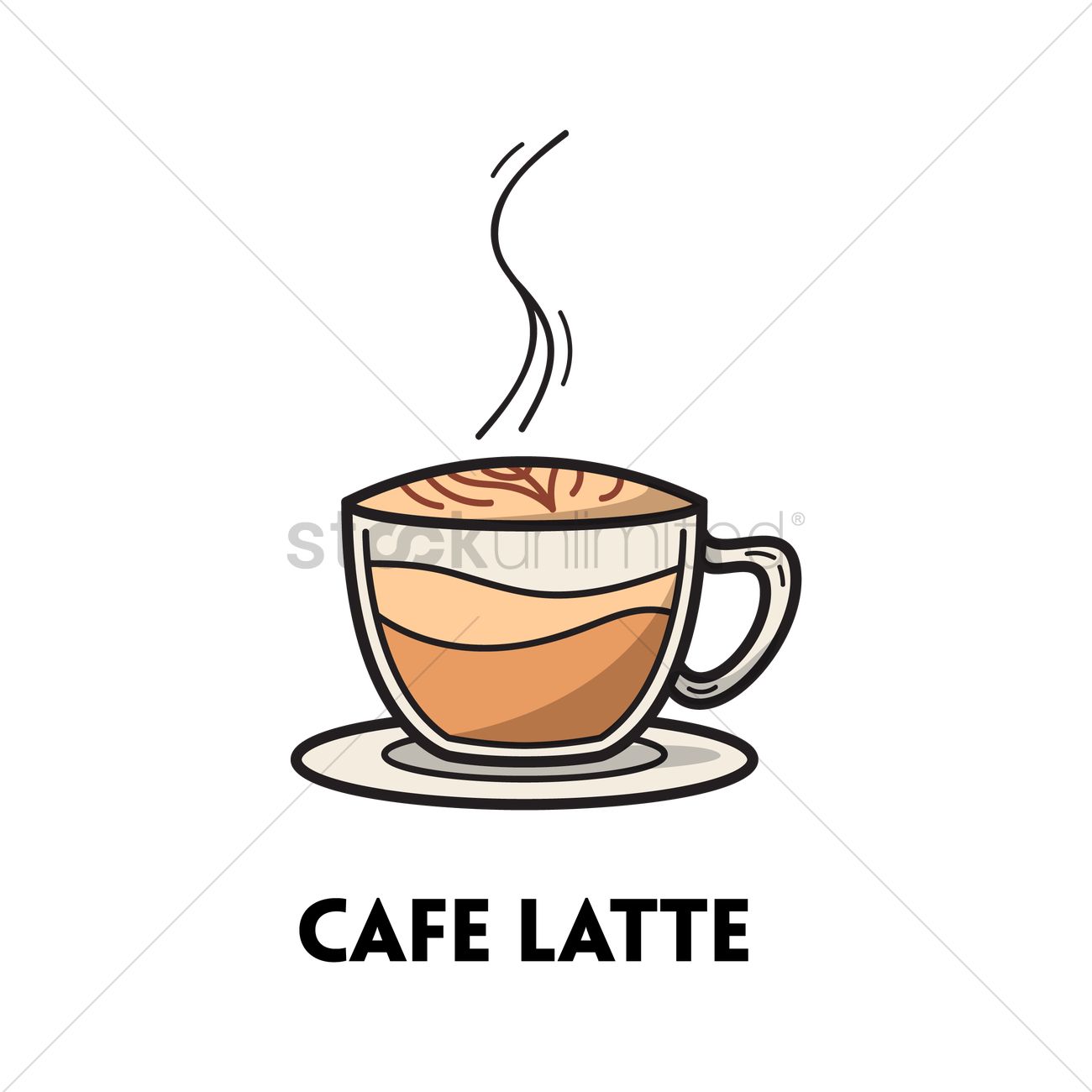 1300x1300 Cafe Latte Vector Image