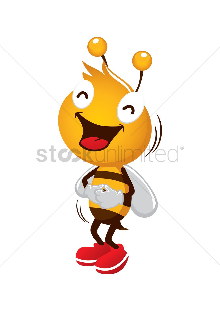 919x1300 Honey Bee Laughing Vector Image