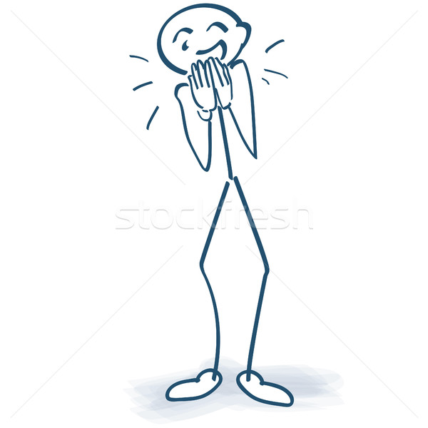 600x600 Stick Figure With A Wide Laugh Vector Illustration Udo Schotten