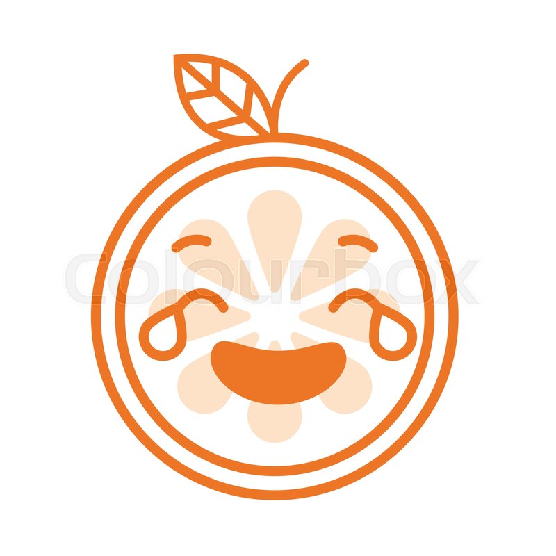 800x800 Laugh With Tears Emoji. Laughing With Tears Orange Fruit Emoji