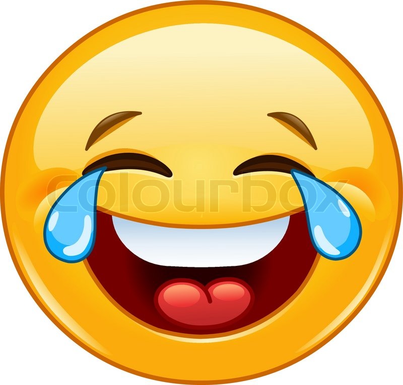 800x766 Laughing Emoticon With Tears Of Joy Stock Vector Colourbox