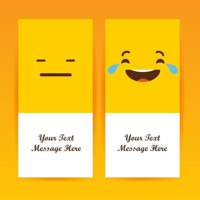 640x640 Laughing Emojis Card With Text Vector Template For Free Download
