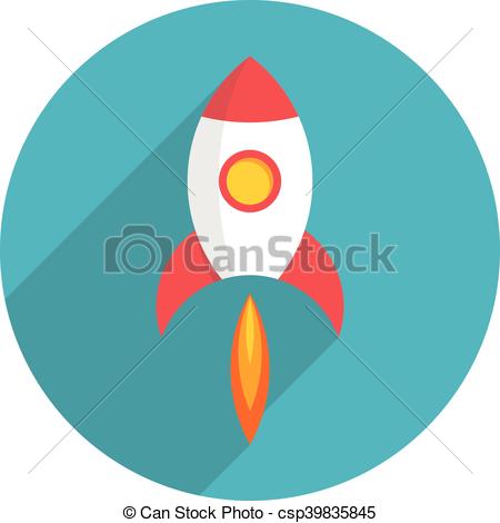 450x470 Rocket Launch, Flat Design, Modern Vector Icon Eps Vector