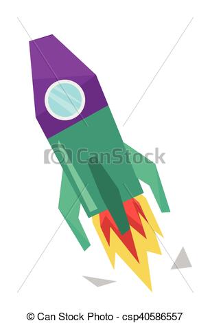 306x470 Rocket Launch Vector Illustration. Start Up Of New Business