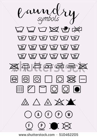333x470 Laundry Symbols And Icons Set Vector Advice, Background, Black